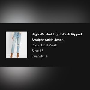 Express High Waisted Light Wash Ripped
Straight Ankle Jeans